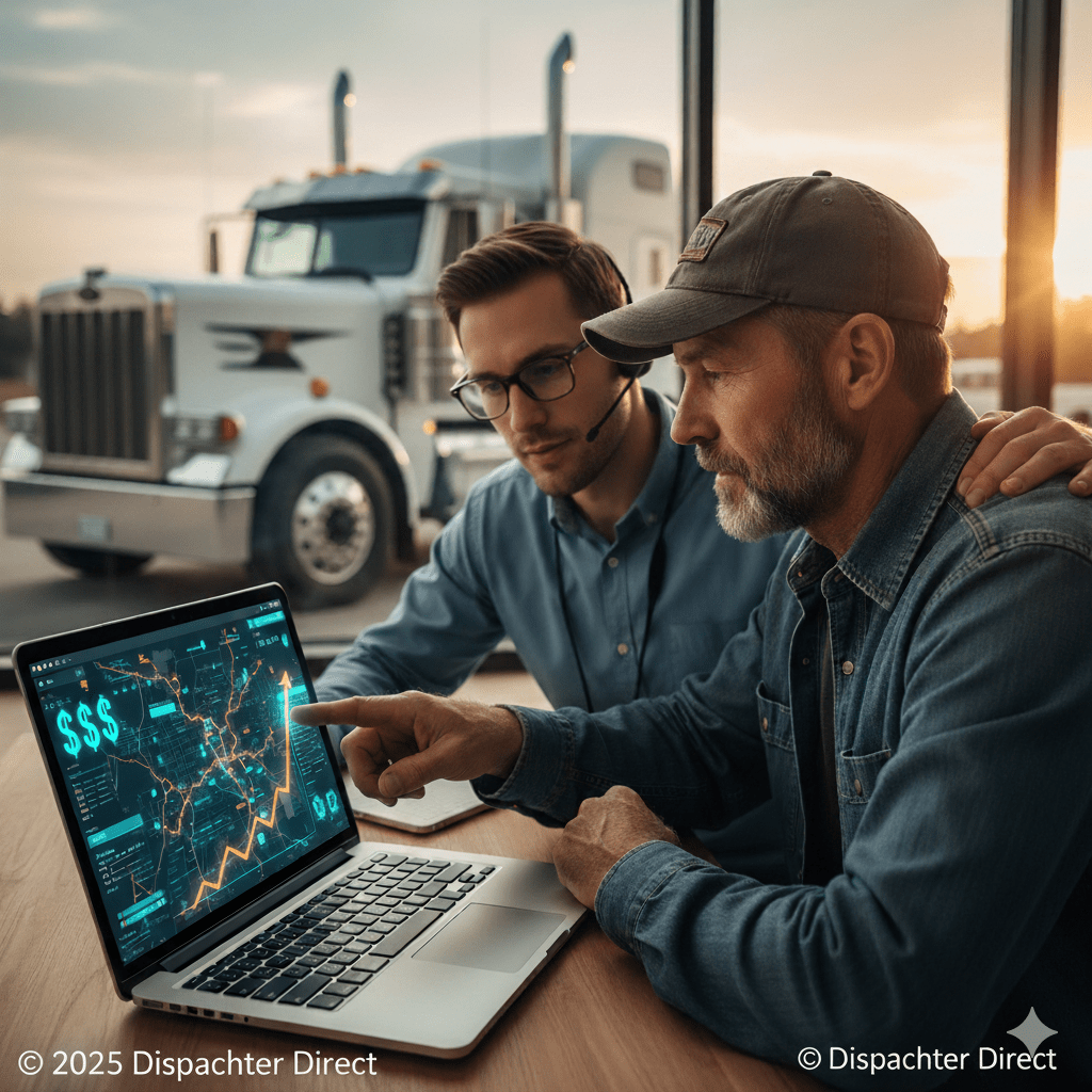 Dispatcher Direct team assisting drivers find the best paying load